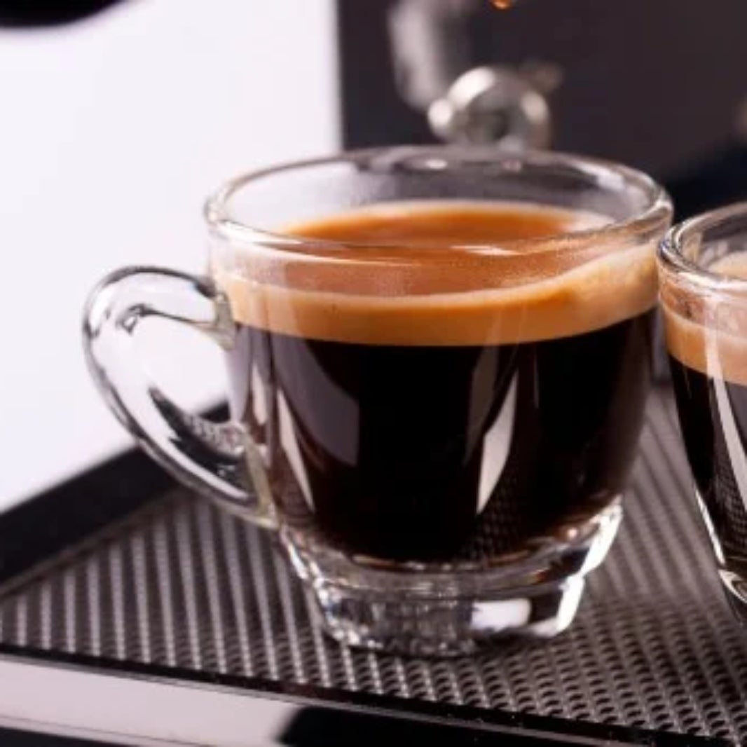 Two cups of short black coffee