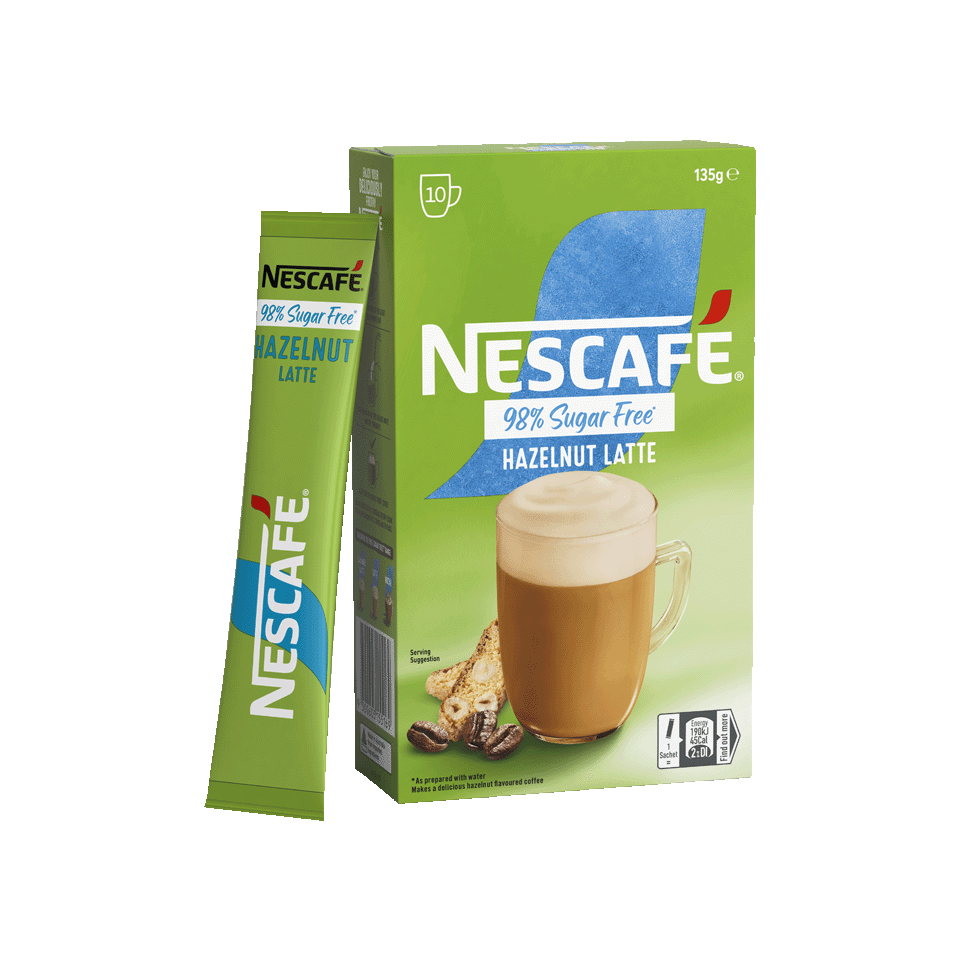 NESCAFÉ® 98% Sugar Free Hazelnut Latte sachets
