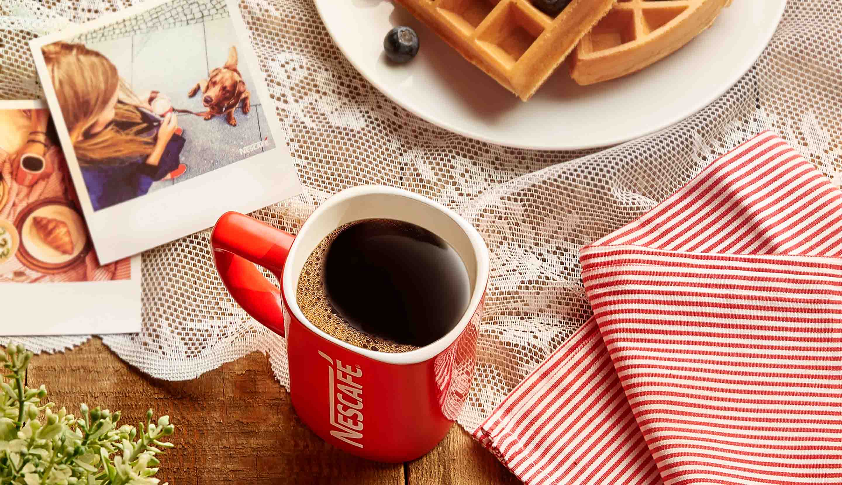 Nescafe classic mug at breakfast