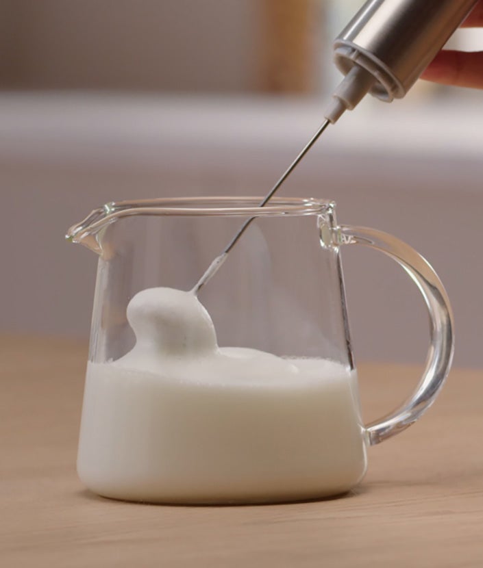 Froth your milk until thick