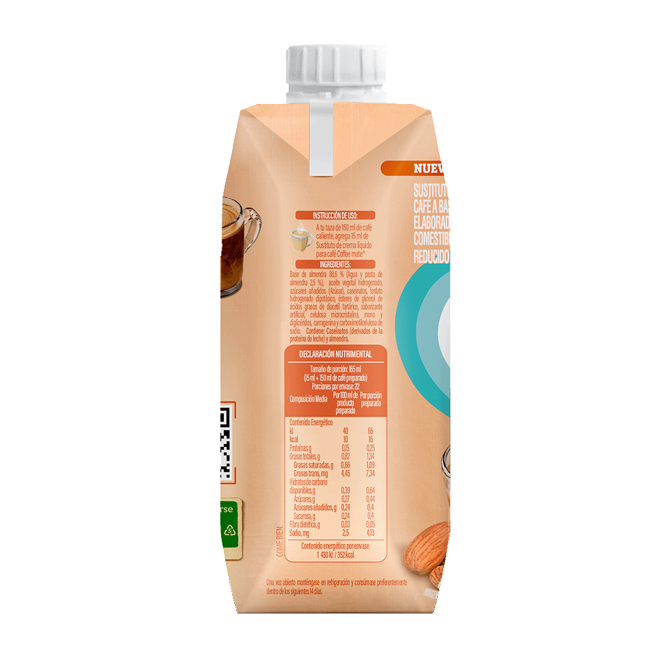 NESTLÉ® COFFEE MATE® Líquido hecho a base de almendra