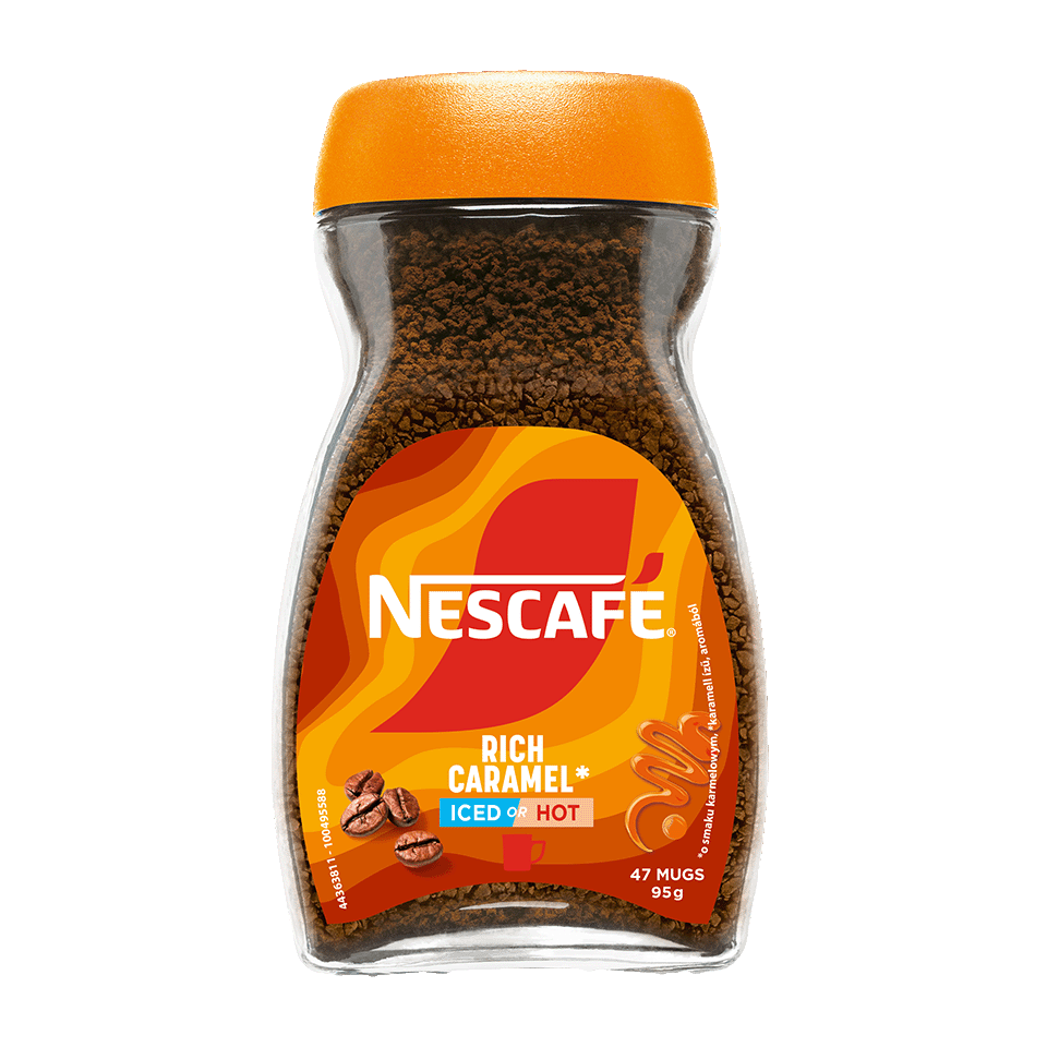 słoik aromatyzowanej kawy rozpuszczalnej nescafé rich caramel