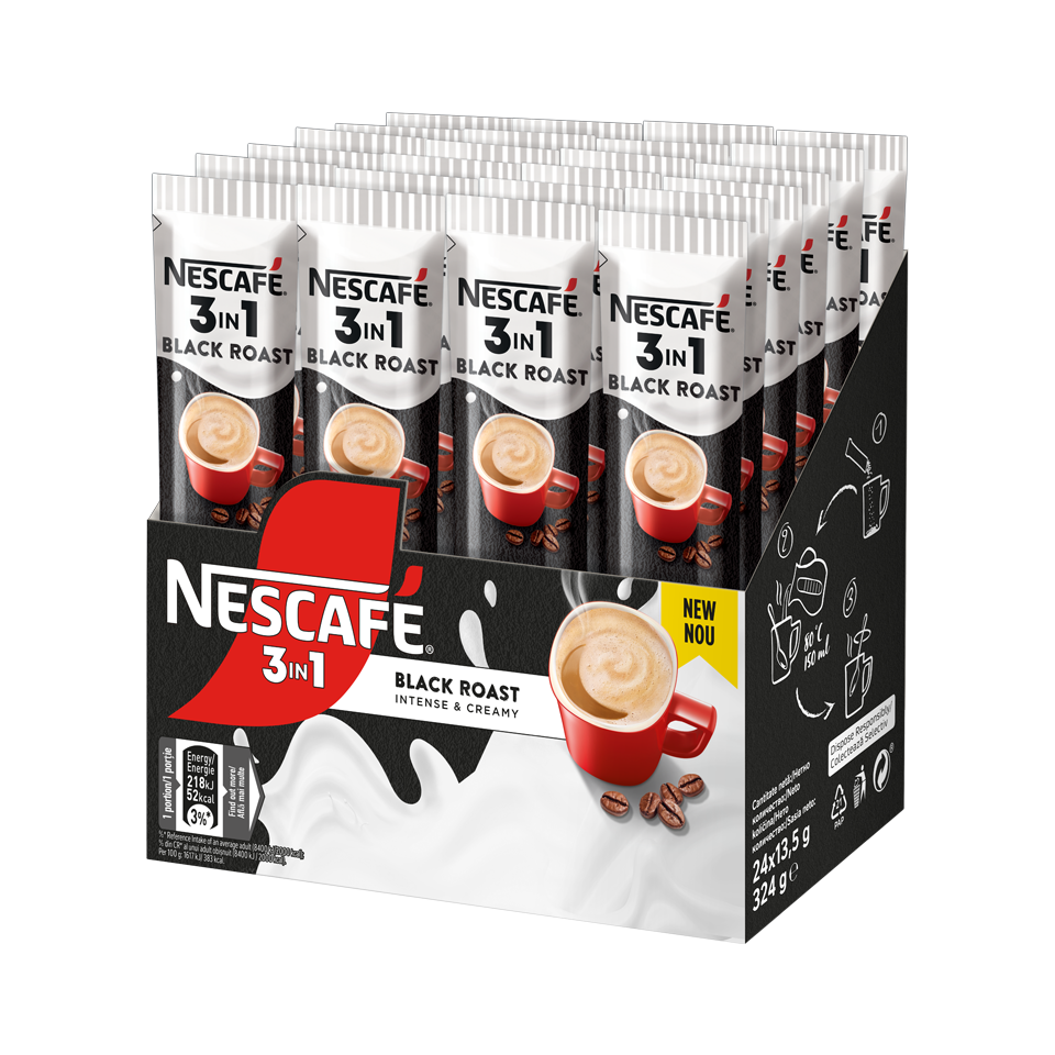 Nescafé 3-in-1 black roast coffee