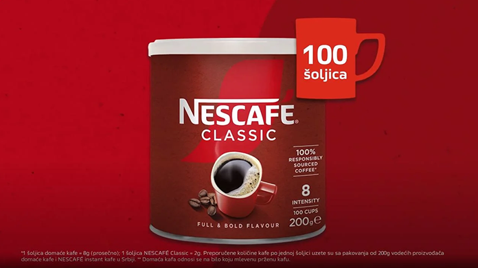 NESCAFÉ Classic 4 puta više šoljica