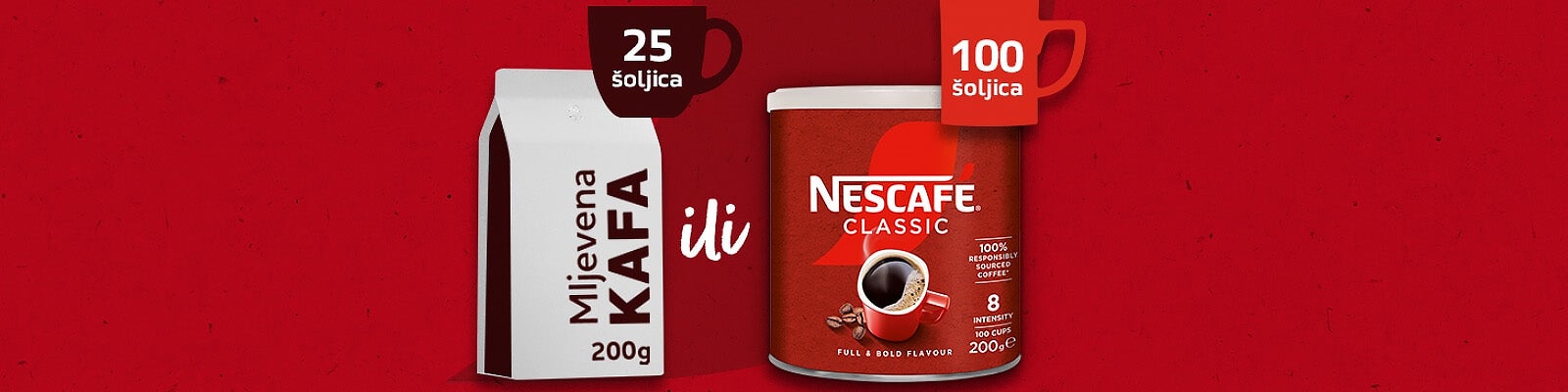 Izaberi do 4 x više* šoljica uz NESCAFÉ