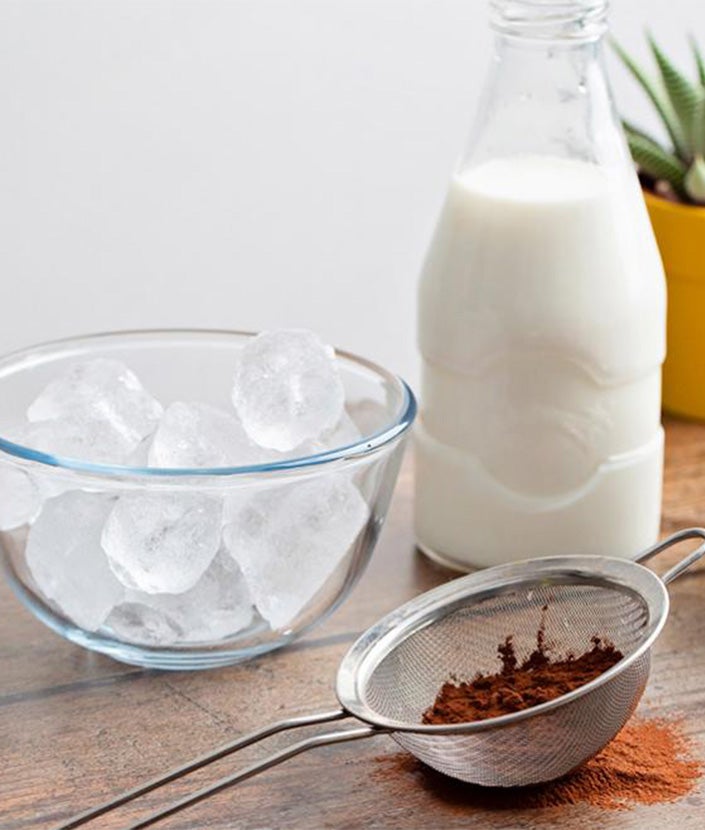 cappuccino milkshake ingredients on table