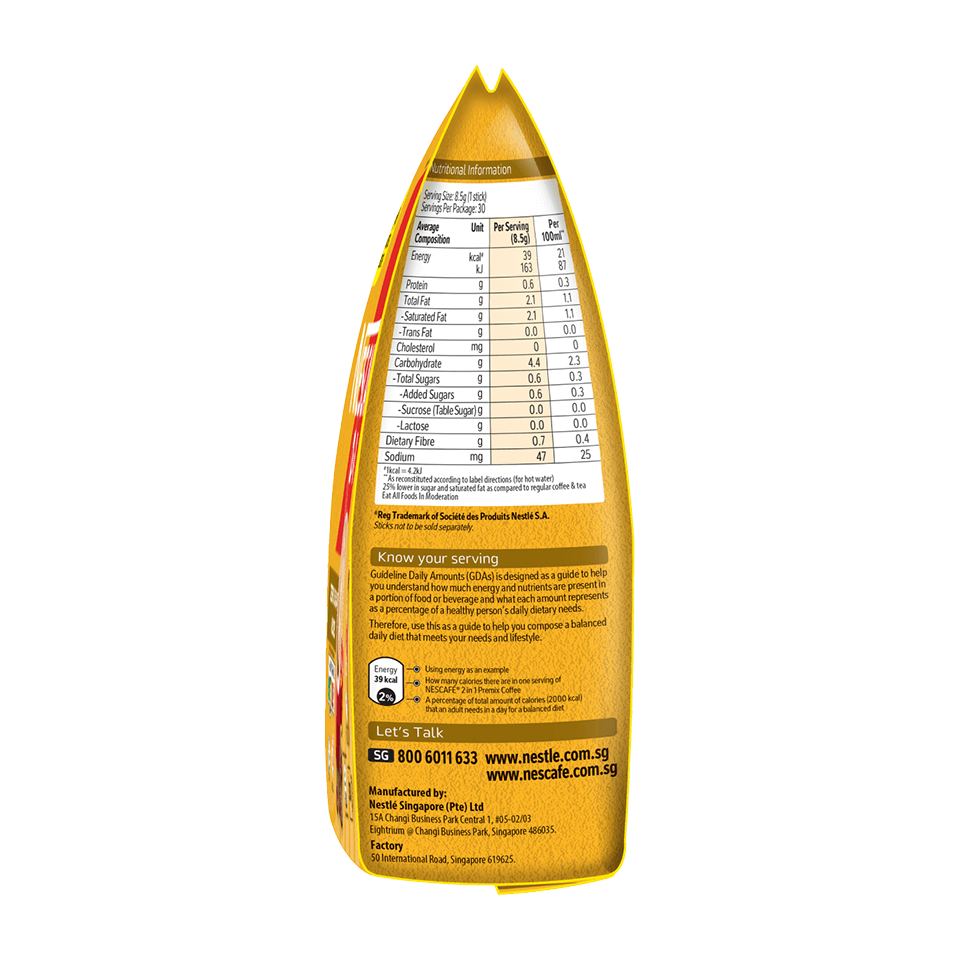 NESCAFÉ 2in1 Zero Sugar Added with Healthier Choice